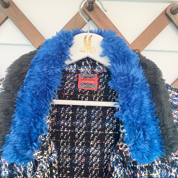 SIMON Chang Collection Tweed Fringe Coat - Picture 3 of 11